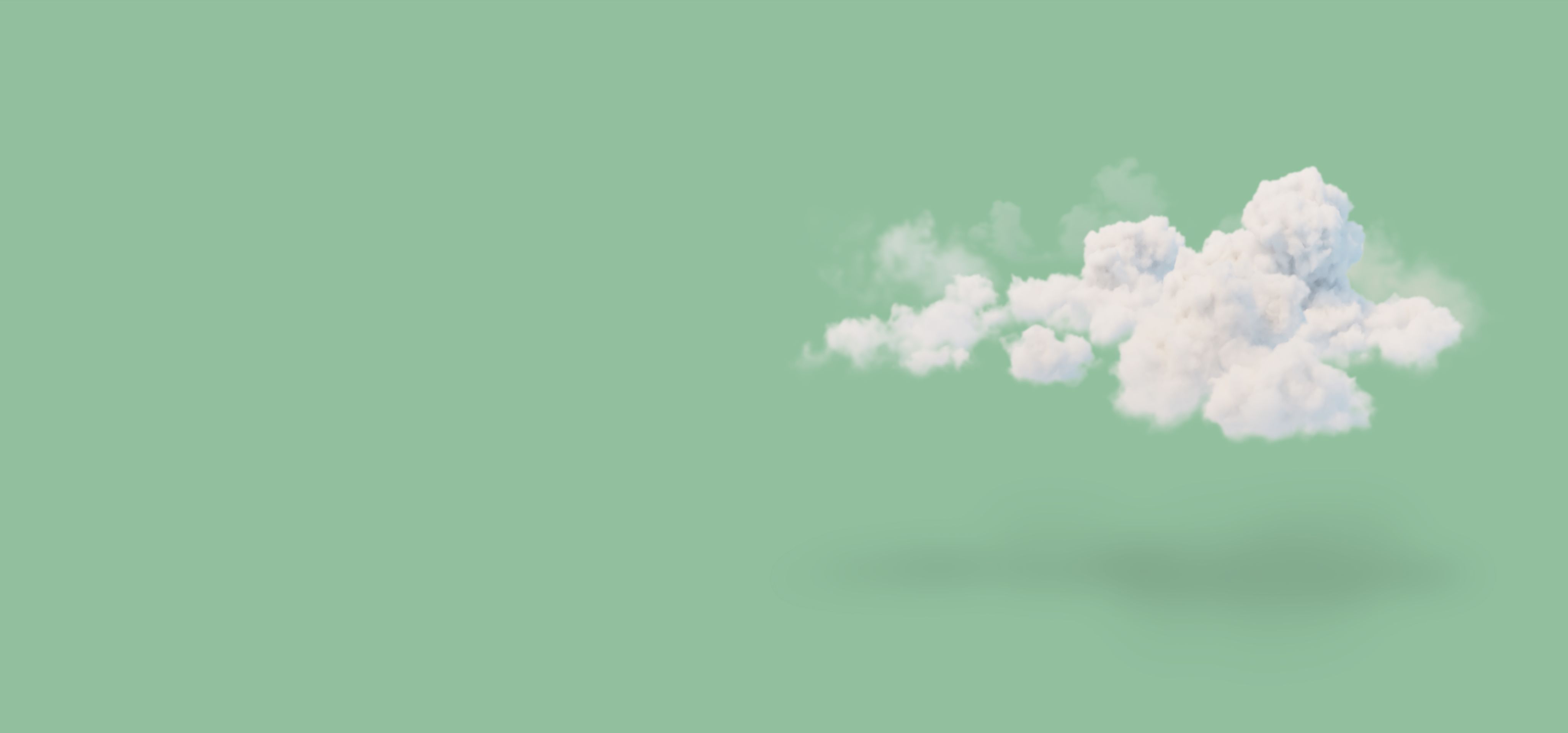 Cloud on green background
