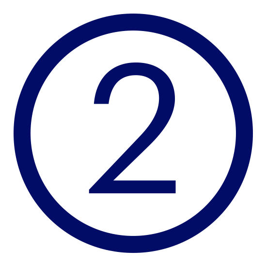 Number 2 in a circle icon
