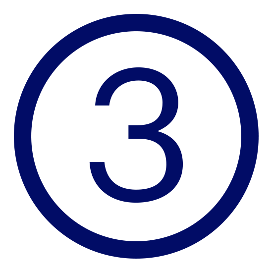 Number three in circle icon