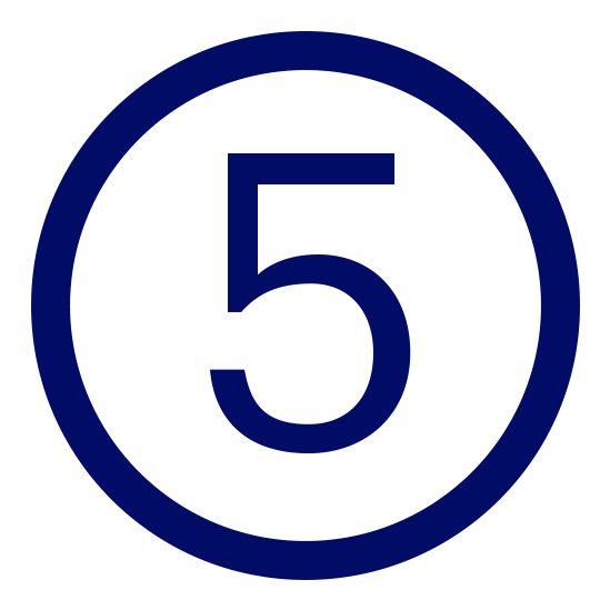 Number five in a circle icon