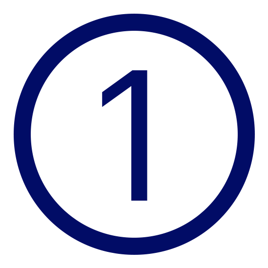 Number one in a circle icon