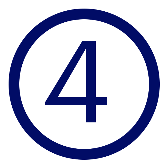 Number four in a circle icon